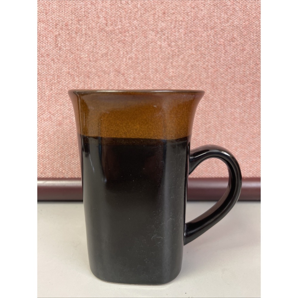 Royal Norfolk Black Brown Ceramic Stoneware 14 oz Coffee Mug Dinnerware Cup
